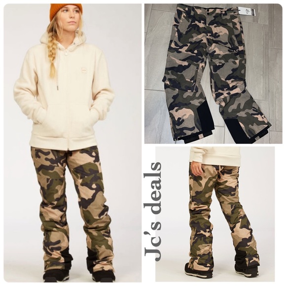 🔥 BILLABONG 10K- PRIME MALLA SNOW PANTS FOR WOMEN IN CAMO PRINT NWT 🔥 - Picture 1 of 12